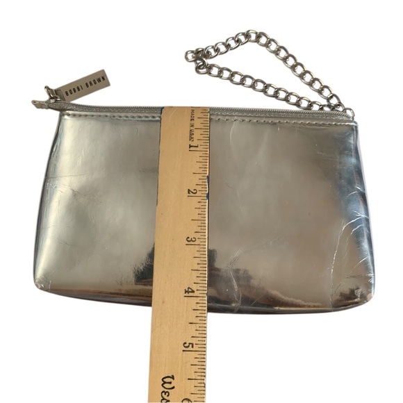 Bobbi Brown Pouch Zip Up Makeup Travel Bag Silver Wristlet - Picture 5 of 13